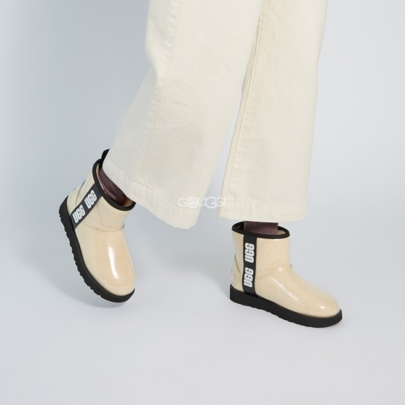 Женские прозрачные мини угги Classic Clear Mini Natural White