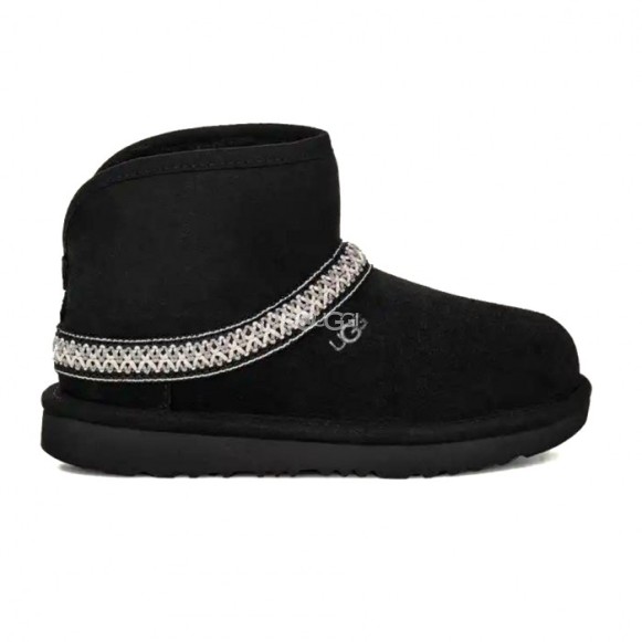 Женские мини угги Classic Mini Crescent - Black