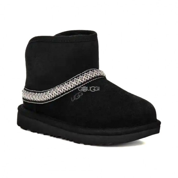 Женские мини угги Classic Mini Crescent - Black