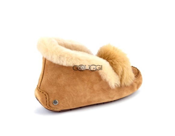 Женские мокасины Alena Pom Pom Chestnut