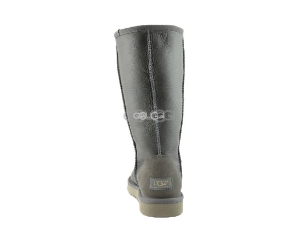 Женские высокие угги Classic Tall Metallic Grey