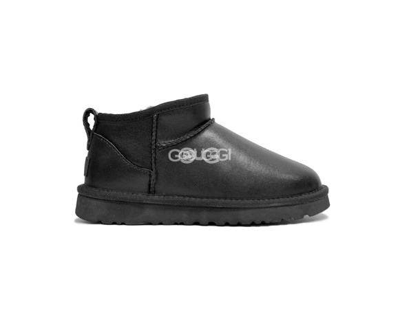 Женские кожаные ультра мини угги Ultra mini Leather Black