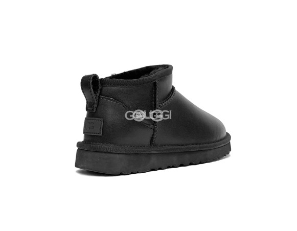 Женские кожаные ультра мини угги Ultra mini Leather Black