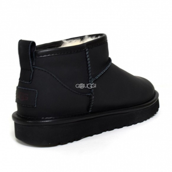 Женские ультра мини угги Classic Ultra Mini Leather Black 