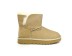 Женские мини угги Mini Bailey Logo Strap Suede Sand
