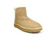 Женские мини угги Mini Bailey Logo Strap Suede Sand