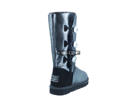 Женские угги с пуговицами Bailey Button Triplet Bling Glitter Black
