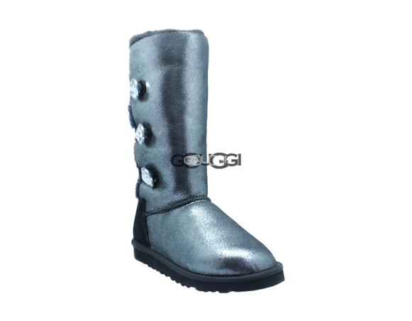 Женские угги с пуговицами Bailey Button Triplet Bling Glitter Black