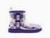 Женские прозрачные мини угги Classic Clear Mini Natural Marble - Violet Night