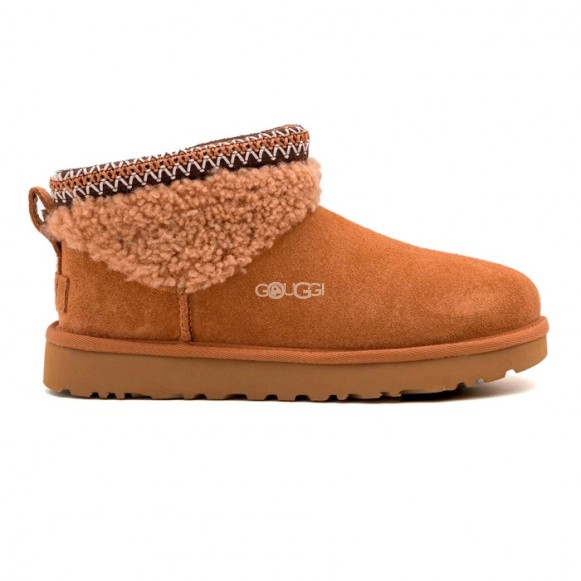 Женские ультра мини угги Ultra Mini Maxi Curly Boot - Chestnut