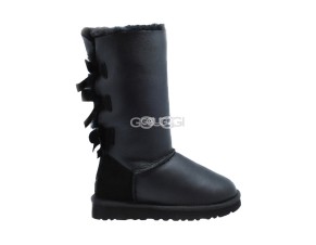 Bailey Bow Tall Metallic Black