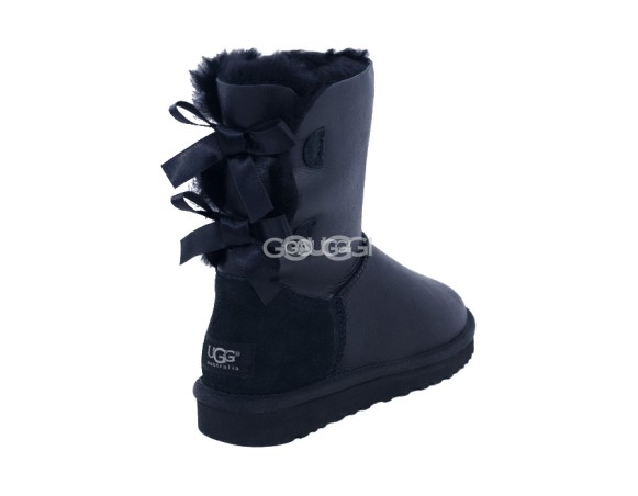 Женские угги с бантиками Bailey Bow Metallic Black