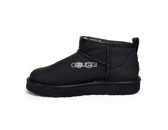 Женские кожаные ультра мини угги Ultra mini Leather Black