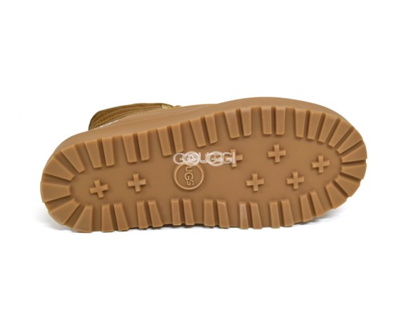 Женские мини угги Classic Mini Lace-Up Weather Chestnut