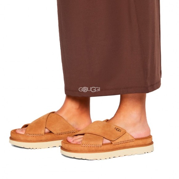 Женские шлепанцы Ugg Goldenstar Cross Chestnut