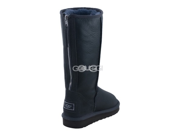 Женские высокие угги на молнии Tall ZIP Metallic Grey