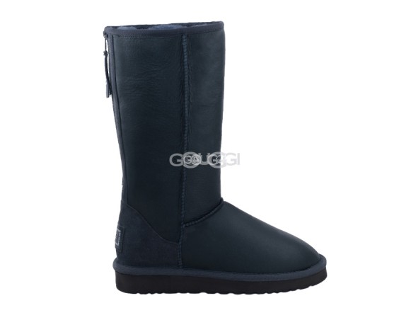 Женские высокие угги на молнии Tall ZIP Metallic Grey