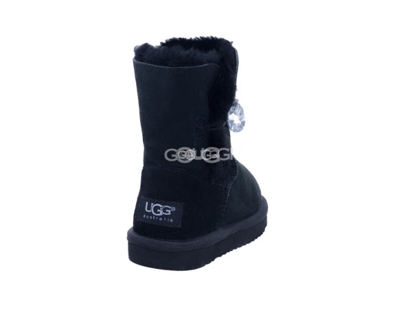 Детские угги с пуговицей Kids Bailey Button Bling Black