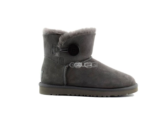 Женские мини угги с пуговицей Mini Bailey Button Grey