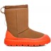 Женские короткие угги с галошами Classic Short Weather Hybrid - Chestnut / Orange