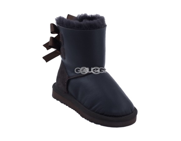 Детские угги с бантиками Kids Bailey Bow Metallic Chocolate