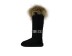 Женские высокие угги с мехом лисы Classic Tall Skillful Wrestling Fox Black